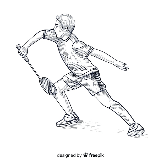 Free vector badminton player