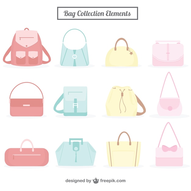 Bag collection in pastel colors