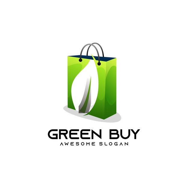 Bag leaf colorful logo gradient vector