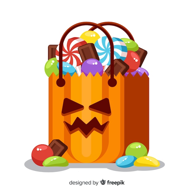 Bag with halloween candy