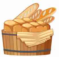 Free vector baguette and brioche bread