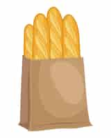 Free vector baguettes bag design