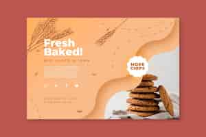 Vettore gratuito modello di banner di biscotti al forno