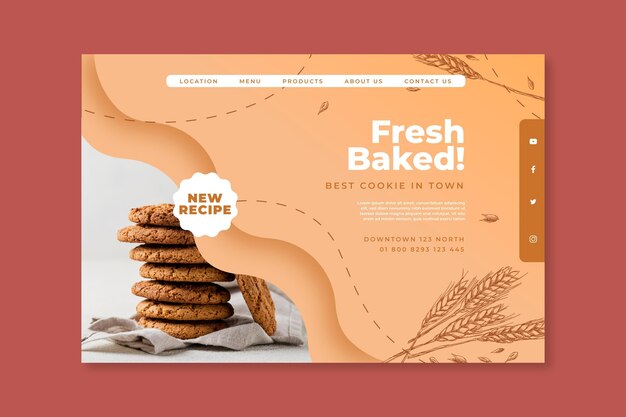 Baked cookies landing page template