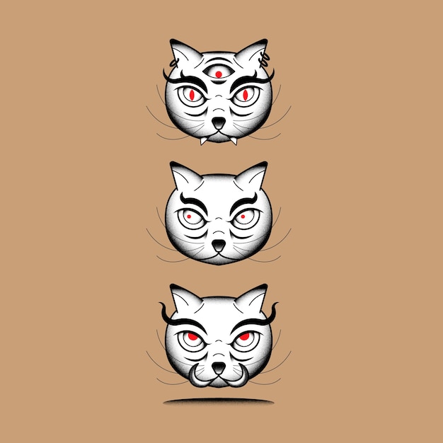 Free vector bakeneko japanese monster cat element