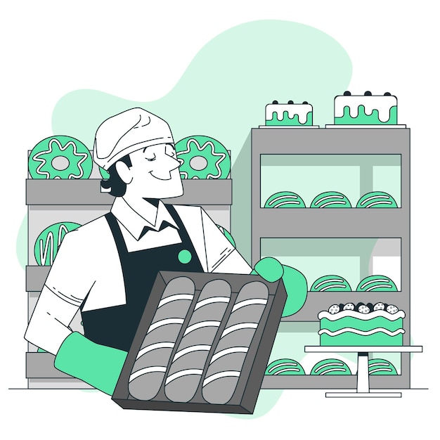 Free vector baker concept illustration