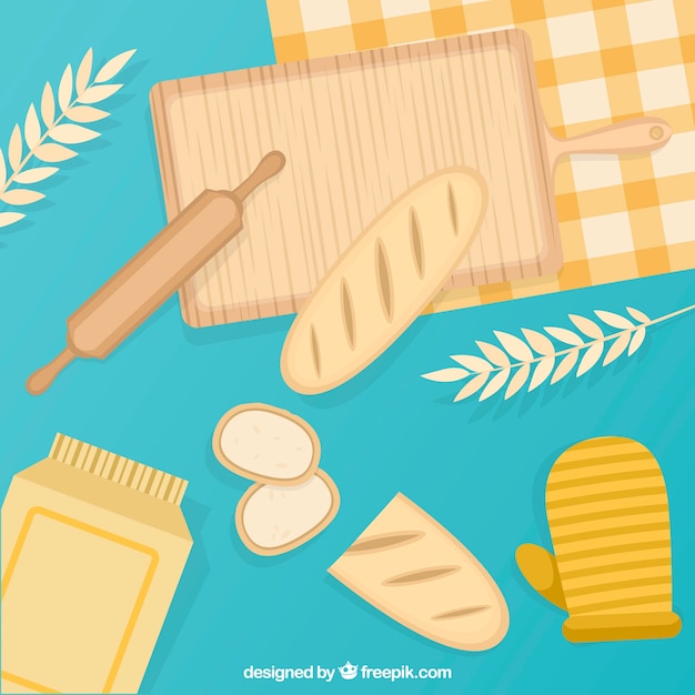 Bakery background in flat style