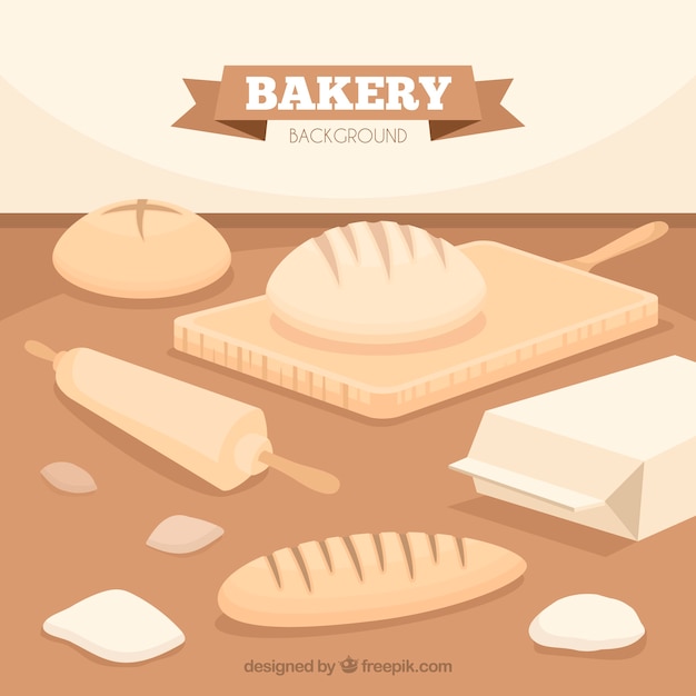 Free vector bakery background in flat style