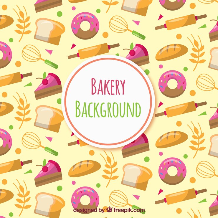 Free Vector bakery background in flat style