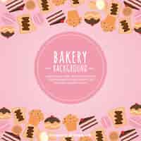 Free vector bakery background in flat style