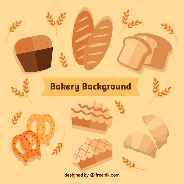 Free vector bakery background in flat style