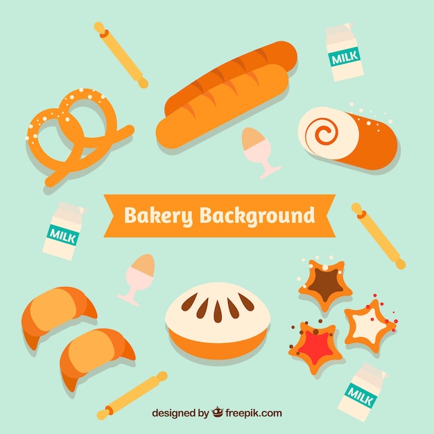 Free vector bakery background in flat style