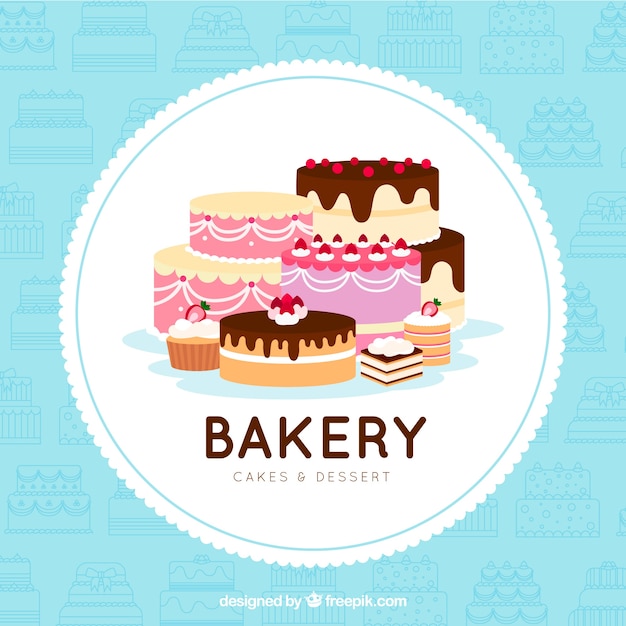 Bakery background in flat style