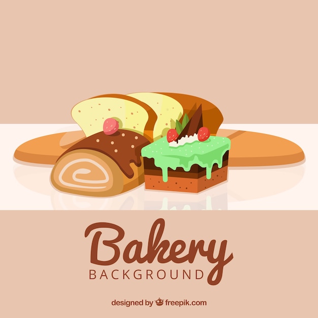 Free vector bakery background in flat style