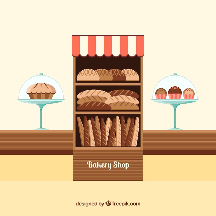 Free Vector bakery background in flat style