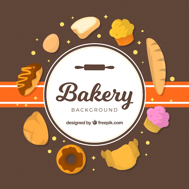 Free vector bakery background in flat style