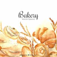 Free vector bakery background in watercolor style