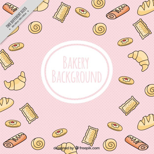 Free Vector bakery background with croissants