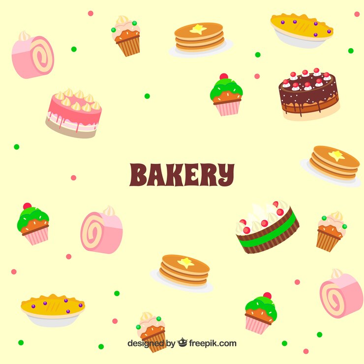Free Vector bakery background with sweets