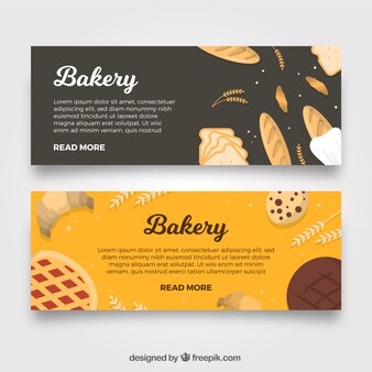 Bakery banners in flat style