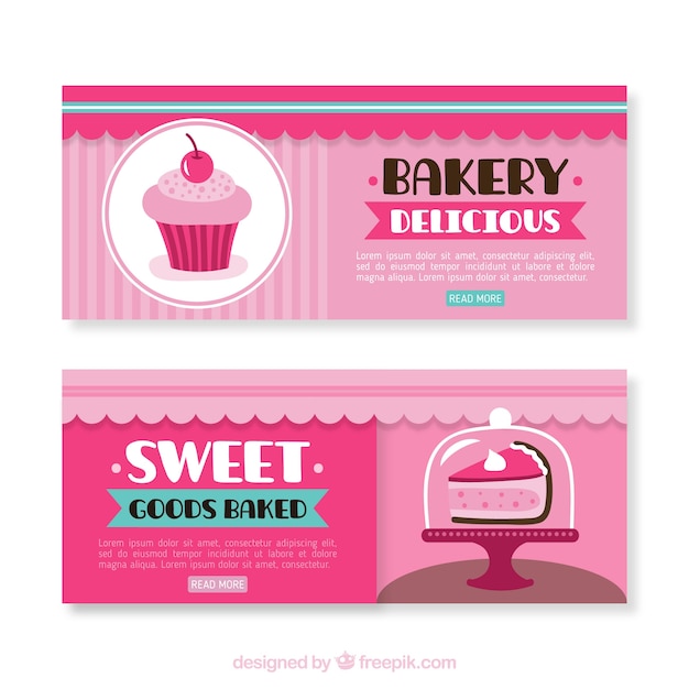 Bakery banners in flat style