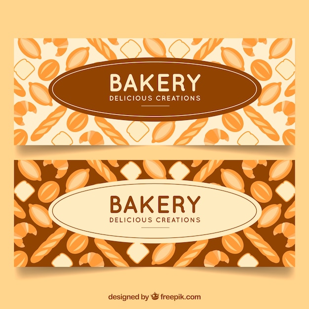 Free vector bakery banners in flat style