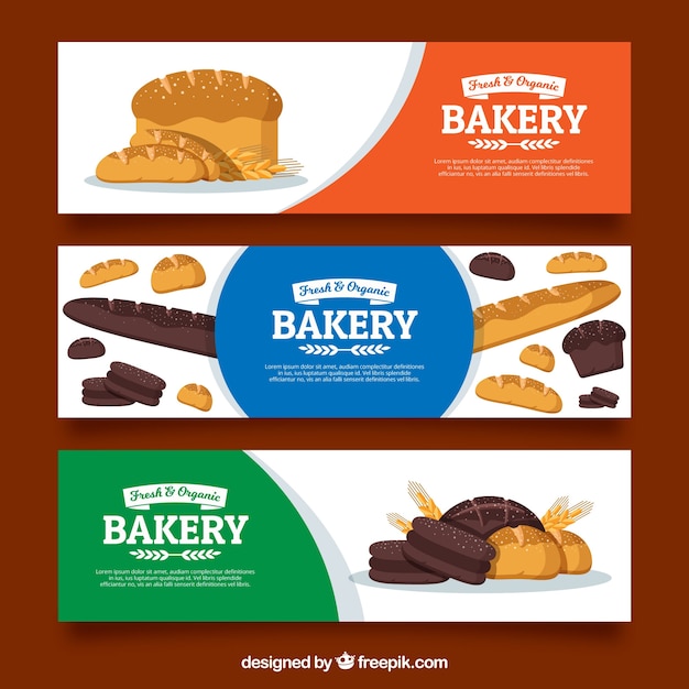 Bakery banners in flat style