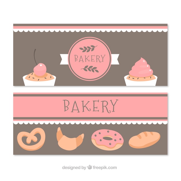 Bakery banners in flat style