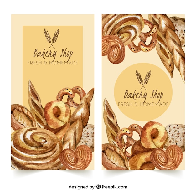 Free vector bakery banners with sweets