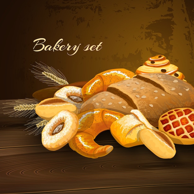 Free vector bakery bread poster