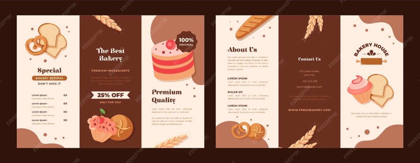 Free Vector | Bakery brochure template