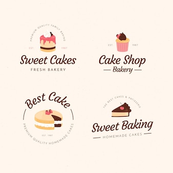 Пекарня торт логотип иллюстрации концепции