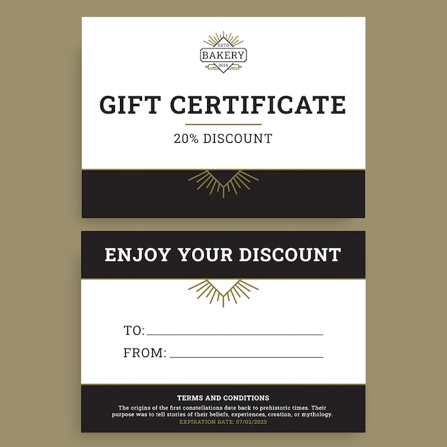 Free vector bakery  certificate template