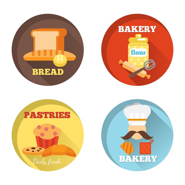 Bakery decorative icons