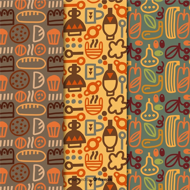 Bakery Design Hand Drawn Pattern Collection