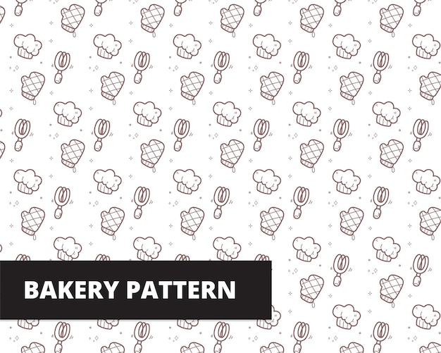 Free vector bakery element hand drawn doodle seamless pattern