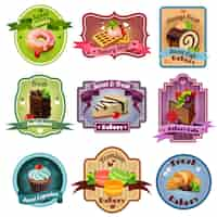 Free vector bakery emblems set