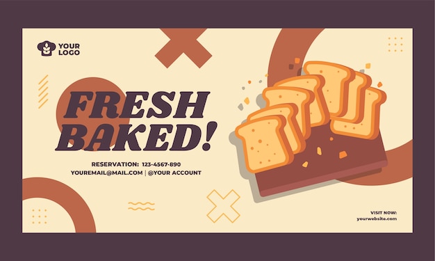 Free vector bakery flat minimal facebook ad