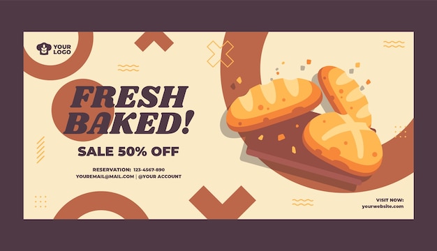 Bakery flat minimal sale banner