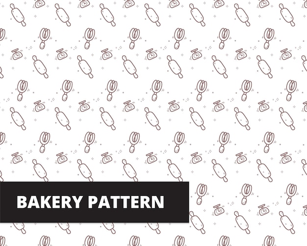 Free vector bakery food element hand drawn doodle seamless pattern