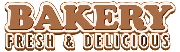 Free vector bakery fresh and delicious text for banner or poster design