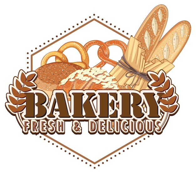 Free vector bakery fresh and delicious text for banner or poster design