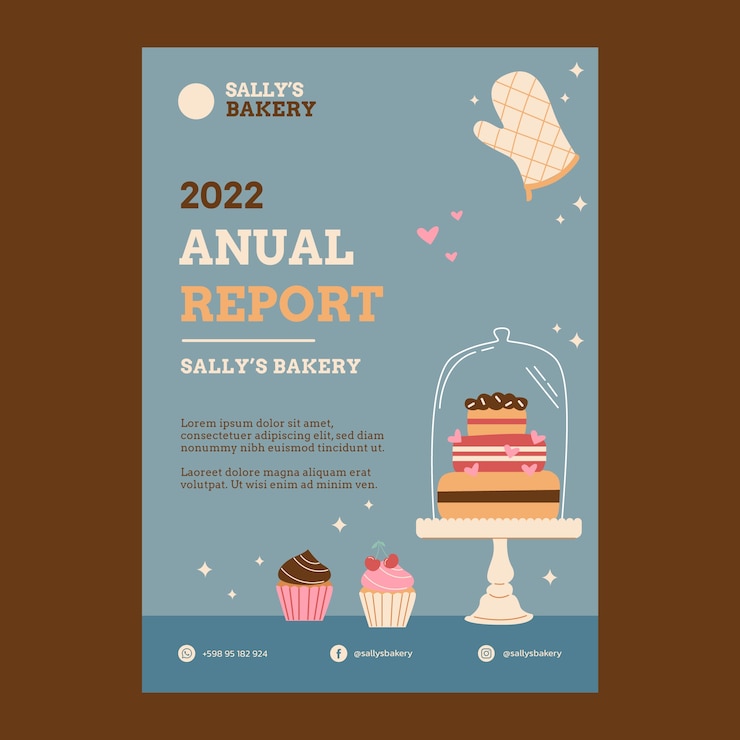 Free Vector bakery hand drawn flat annual report