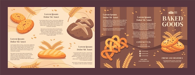 Bakery hand drawn flat brochure