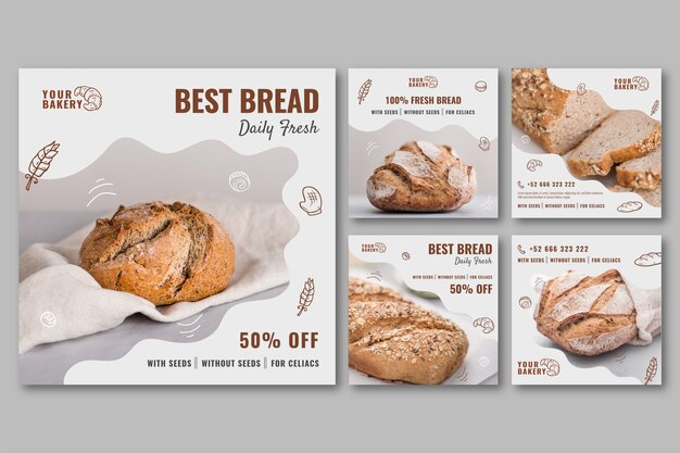 bakery hand drawn flat