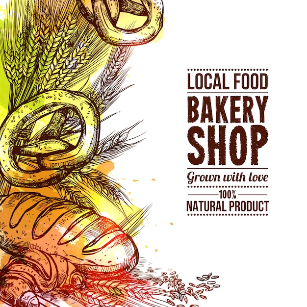 Free vector bakery hand drawn illustration