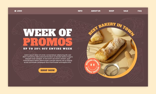 Bakery hand drawn landing page