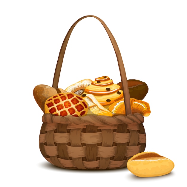 Бесплатное векторное изображение Пекарня в корзине
