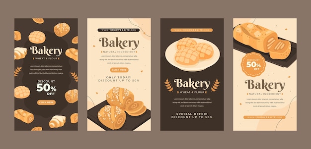Bakery instagrams stories template set