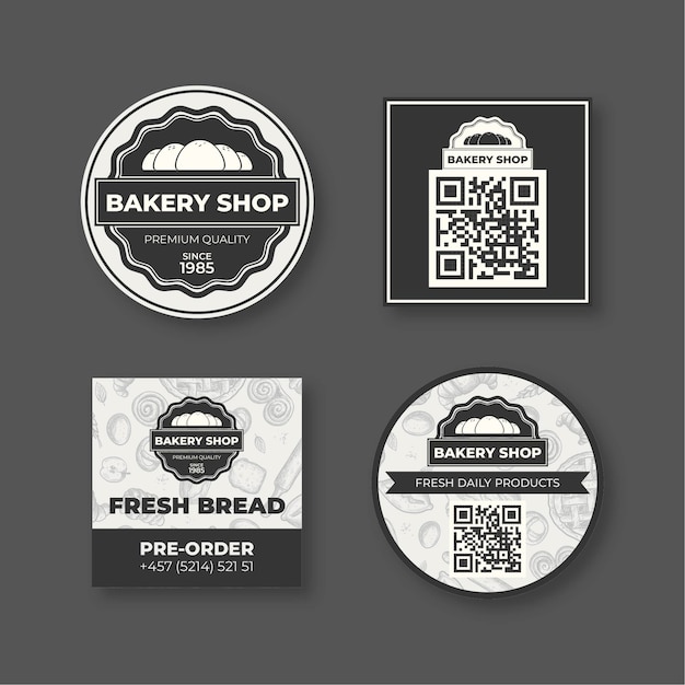 Vettore gratuito label set bakery